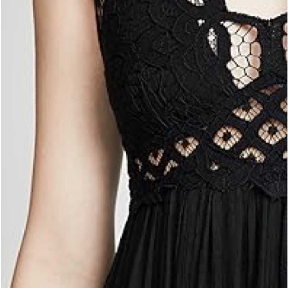 Free People Adella Maxi Slip Dress Black size Medium - Picture 8 of 9